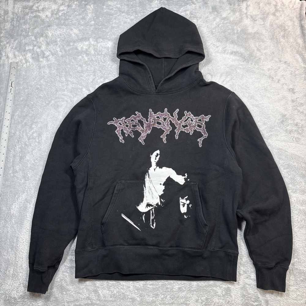 Revenge David & Goliath Rhinestone Hoodie Men's XL Black Nine Months